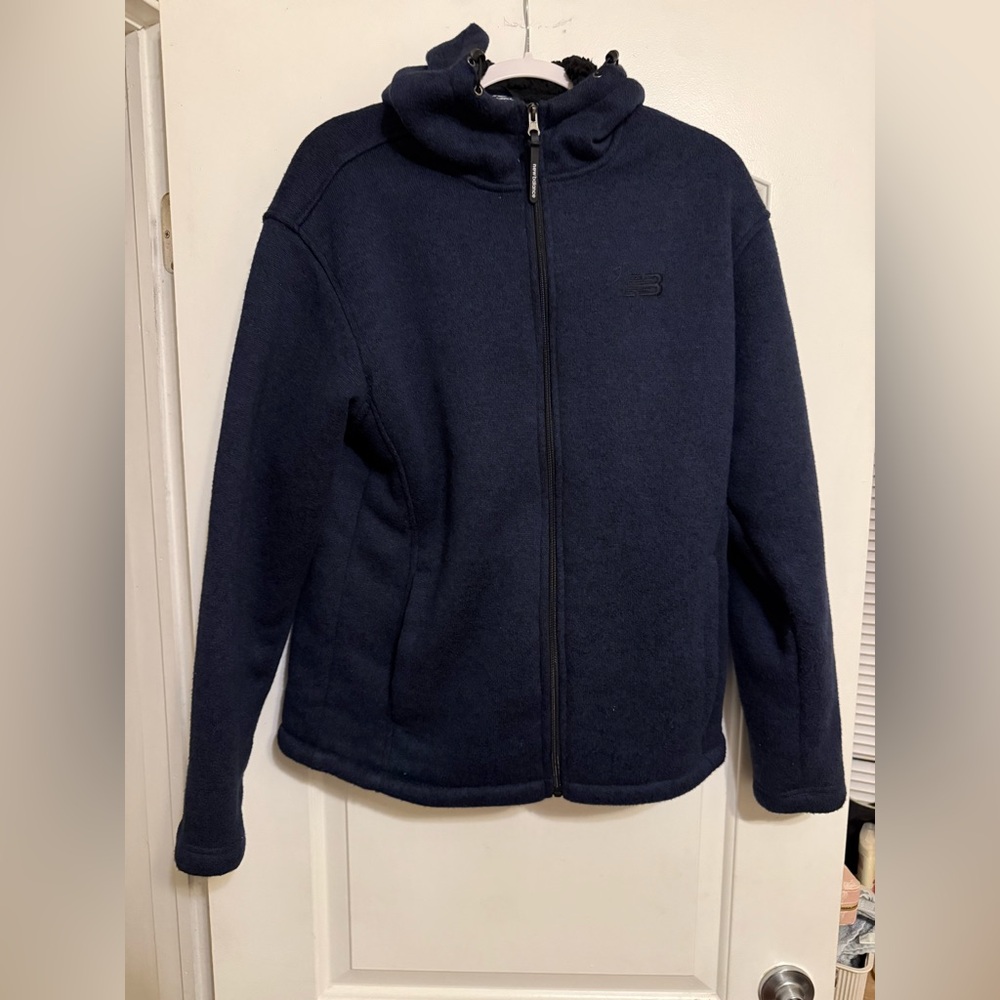 New Balance Navy Blue Fleece Jacket Zip up Hoodie
